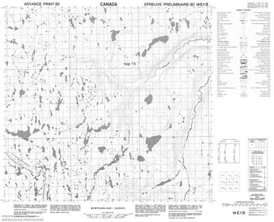 014E13 - LAC LOMIER - Topographic Map