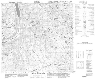 014L13 - CIRQUE MOUNTAIN - Topographic Map