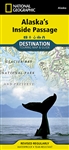 Alaska Inside Passage Travel Map. The front side reveals a striking map of the region from the northern reaches of Glacier Bay National Park and Preserve south to Prince of Wales Island. Information about the islands and other land features, wildlife view