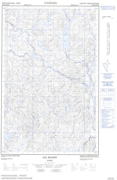 022K06W - LAC BLANZY - Topographic Map