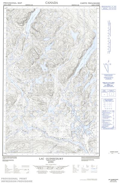 022K14W - LAC GUINECOURT - Topographic Map