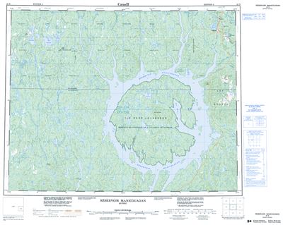 022N - RESERVOIR MANICOUAGAN - Topographic Map