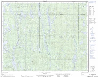 022N12 - LAC DES ILES BRêLEES - Topographic Map