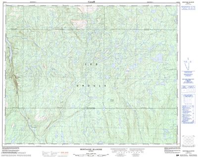 022O11 - MONTAGNE BLANCHE - Topographic Map