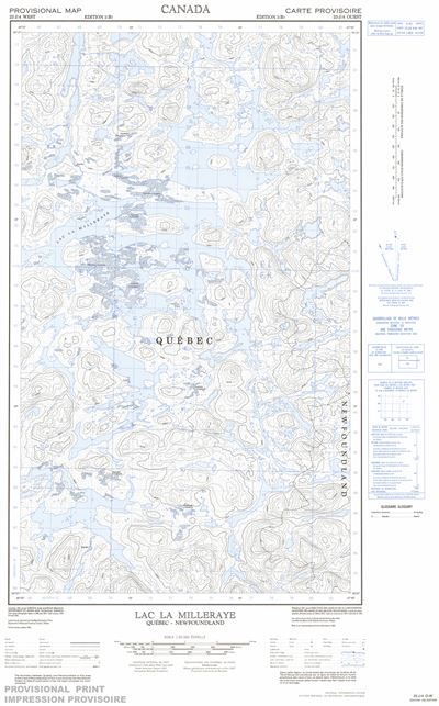 023J04W - LAC LA MILLERAYE - Topographic Map