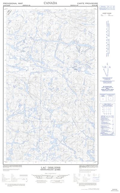 023J06E - LAC DESLIENS - Topographic Map