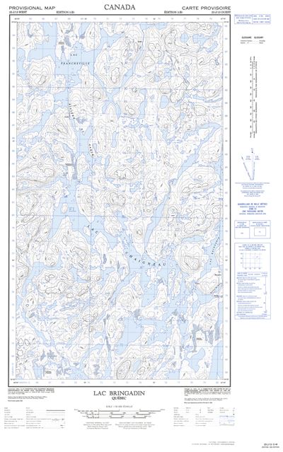 023J13W - LAC BRINGADIN - Topographic Map