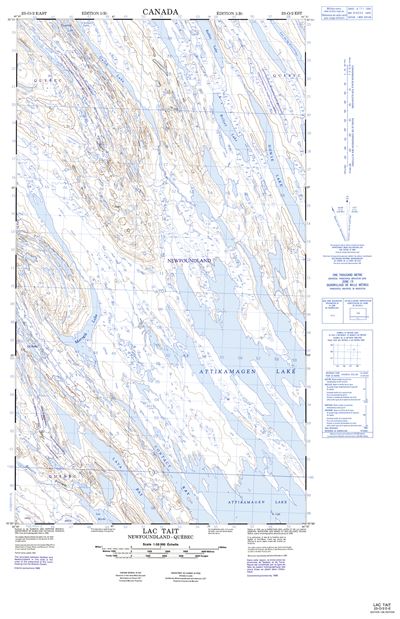 023O02E - LAC TAIT - Topographic Map