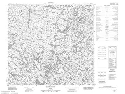 024E13 - LAC MONCHY - Topographic Map