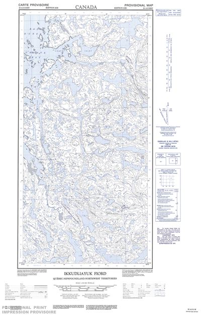 025A02W - IKKUDLIAYUK FIORD - Topographic Map