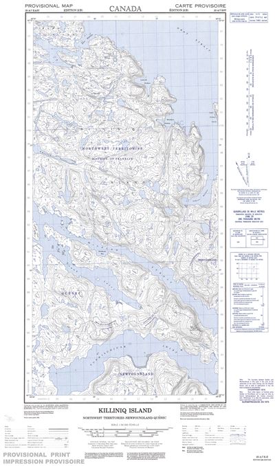 025A07E - KILLINIQ ISLAND - Topographic Map