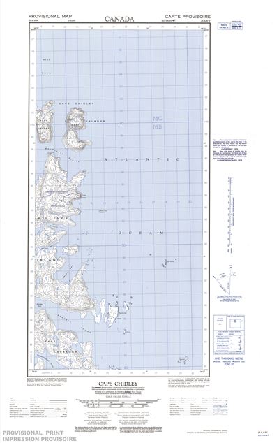 025A08W - CAPE CHIDLEY - Topographic Map