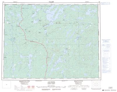 032K - LAC EVANS - Topographic Map