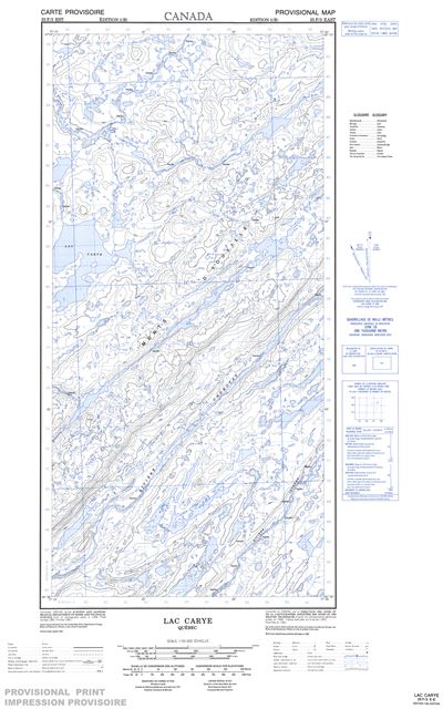 035F03E - LAC CARYE - Topographic Map