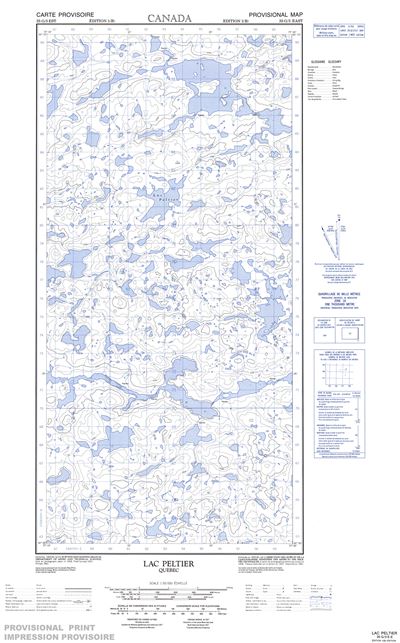 035G03E - LAC PELTIER - Topographic Map