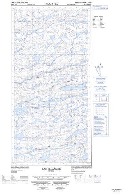 035G06E - LAC BELANGER - Topographic Map