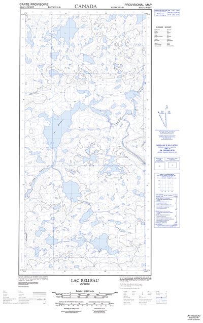035G12W - LAC BELLEAU - Topographic Map