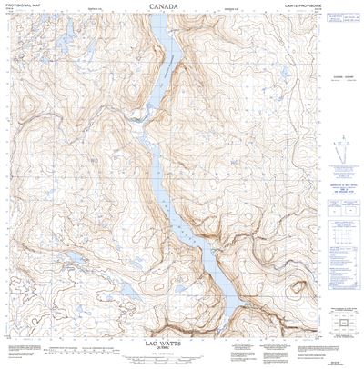 035G16 - LAC WATTS - Topographic Map