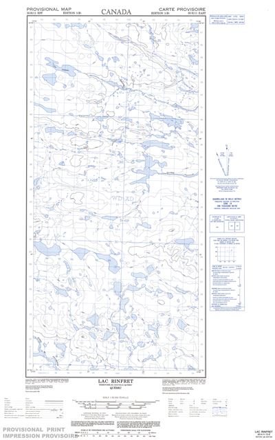 035H11E - LAC RINFRET - Topographic Map