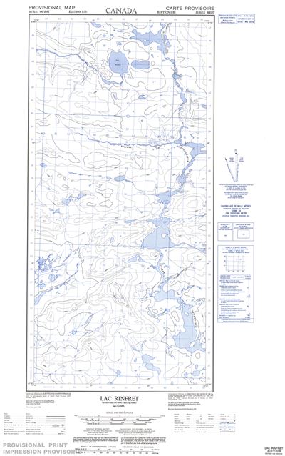 035H11W - LAC RINFRET - Topographic Map