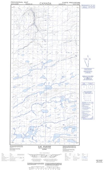 035H12W - LAC FLEURY - Topographic Map
