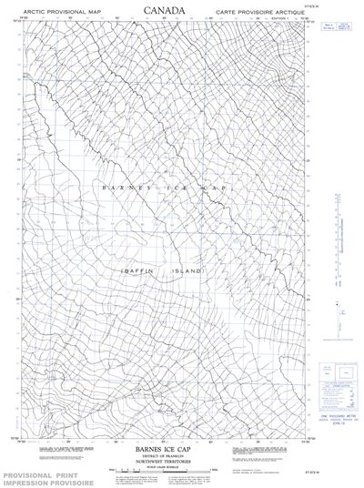 037E02W - BARNES ICE CAP - Topographic Map