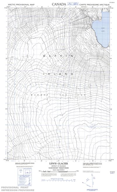 037E06E - LEWIS GLACIER - Topographic Map
