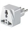 Grounded adapter for use with voltage appropriate converter for single voltage appliances.  Does not convert voltage. For use in Italy Chile, Ethiopia, Libya, Maldives, Syria and Uruguay.