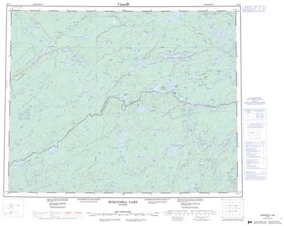 052P - MIMINISKA LAKE - Topographic Map