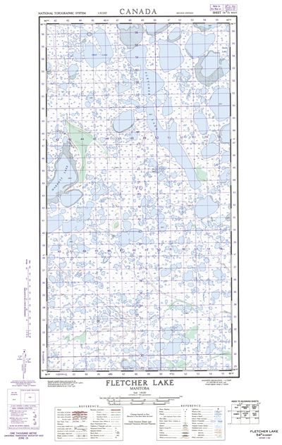 054K04W - FLETCHER LAKE - Topographic Map
