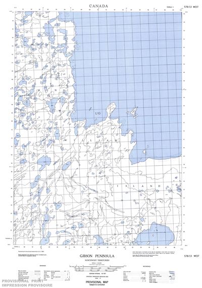 057B13W - GIBSON PENINSULA - Topographic Map