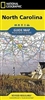 North Carolina State Guide Map & Travel Guide. The front side is an easy-to-read road map with insets of Asheville, Charlotte, Winston, Salem, Greensboro, Fayetteville, Wilmington and Western North Carolina. The back includes the map and information for R