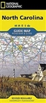 North Carolina State Guide Map & Travel Guide. The front side is an easy-to-read road map with insets of Asheville, Charlotte, Winston, Salem, Greensboro, Fayetteville, Wilmington and Western North Carolina. The back includes the map and information for R