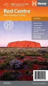 The Red Centre - Alice Springs to Uluru Travel Map. This map of the Red Centre in Australia covers the area from Alice Springs to Uluru. It includes GPS surveyed roads and tracks, National Parks, fuel supplies, camping areas, accommodation, what to see an