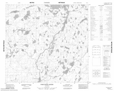 064J08 - PORCUPINE RAPIDS - Topographic Map