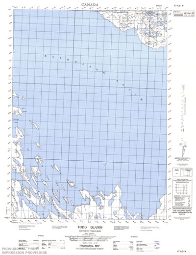 067A08W - TODD ISLANDS - Topographic Map