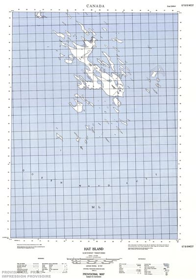 067B08W - HAT ISLAND - Topographic Map