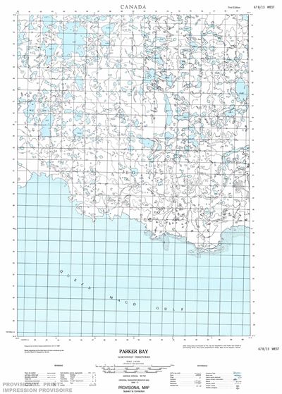 067B13W - PARKER BAY - Topographic Map