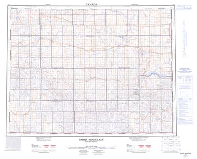 072G - WOOD MOUNTAIN - Topographic Map