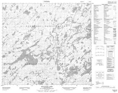 074B16 - HAULTAIN LAKE - Topographic Map