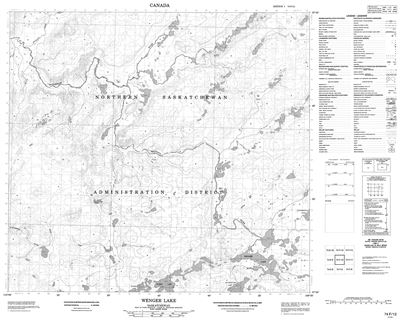 074F12 - WENGER LAKE - Topographic Map