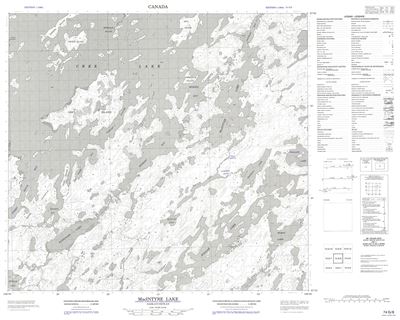 074G08 - MACINTYRE LAKE - Topographic Map