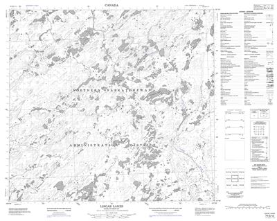 074G12 - LISGAR LAKES - Topographic Map