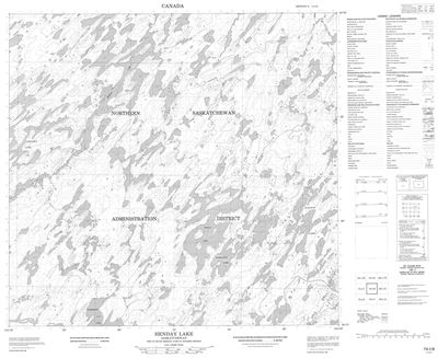 074I08 - HENDAY LAKE - Topographic Map