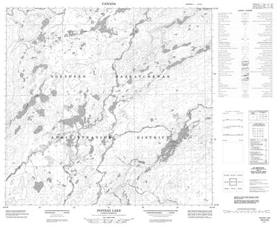 074I12 - POITRAS LAKE - Topographic Map