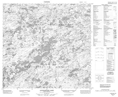 074J11 - LIVINGSTONE LAKE - Topographic Map