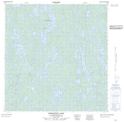 075E07 - BERRIGAN LAKE - Topographic Map