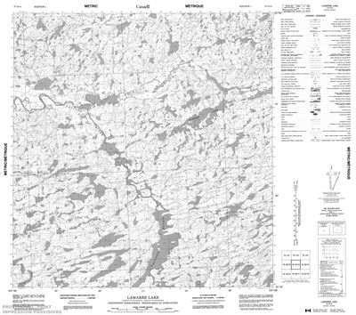 075G14 - LAMARRE LAKE - Topographic Map