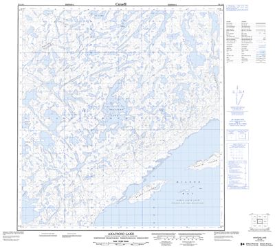 075L14 - AKAITCHO LAKE - Topographic Map