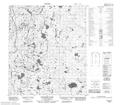 076A08 - BIOLOGIST LAKE - Topographic Map